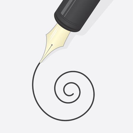 Close up pen writing spiral line のイラスト素材