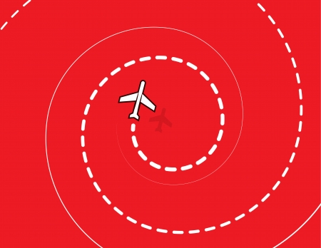 Airplane spiraling down with red background のイラスト素材