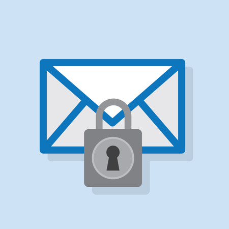 Mailing envelope locked with padlock のイラスト素材