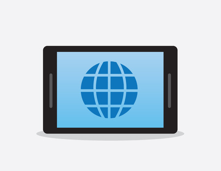 Phone or tablet with globe internet symbolのイラスト素材