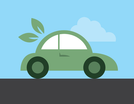 Green electric or hybrid carのイラスト素材