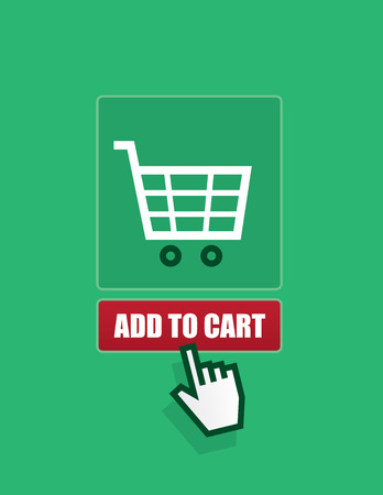 Online shopping cart add to cart buttonのイラスト素材