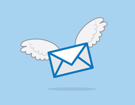 Letter flying through the sky with wingsのイラスト素材