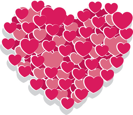 Large heart made from smaller heartsのイラスト素材