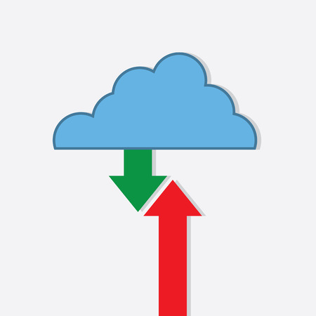 Digital cloud with download, upload arrowsのイラスト素材