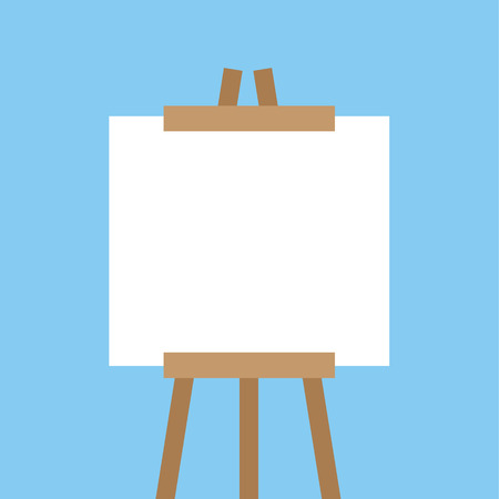 Wooden easel with blank canvasのイラスト素材