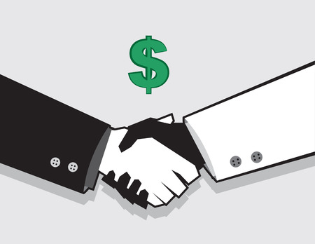 Handshake deal with dollar signのイラスト素材