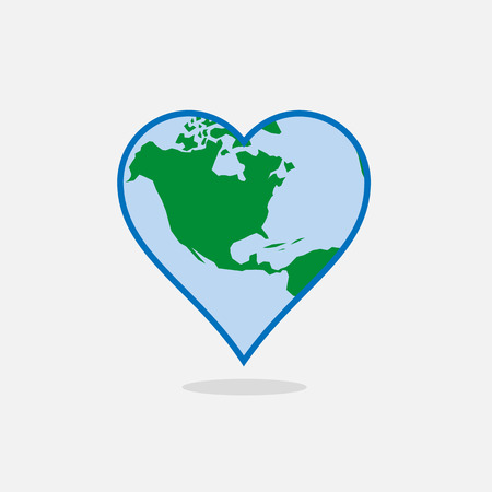 Earth in the shape of a heartのイラスト素材