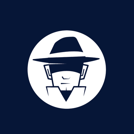 Secret agent logo with hatのイラスト素材