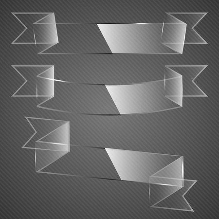 Glass ribbons on grey background illustration のイラスト素材