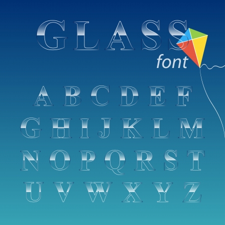 Glass font illustration のイラスト素材
