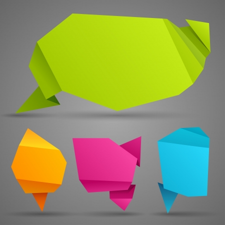 Abstract origami speech bubble backgrounds set のイラスト素材