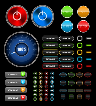 Web icons and buttons. illustration.のイラスト素材