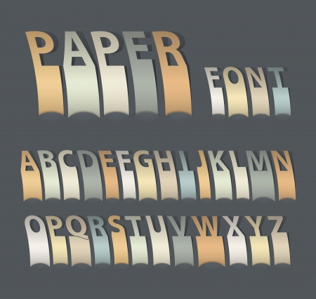 Vintage attach creative paper font. Vector illustration.のイラスト素材