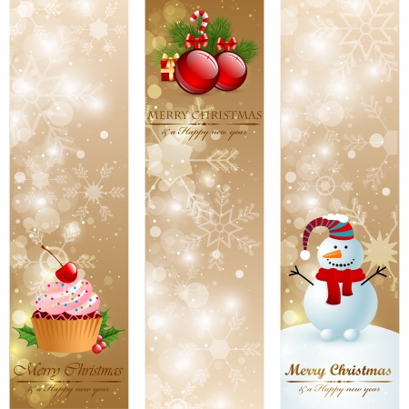 Christmas vintage vertical bannersのイラスト素材