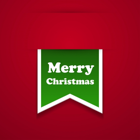 Vector ribbon merry christmas sticker のイラスト素材