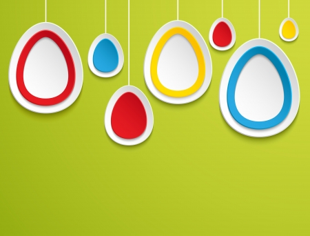 Hanging easter eggs. Vector illustration.のイラスト素材