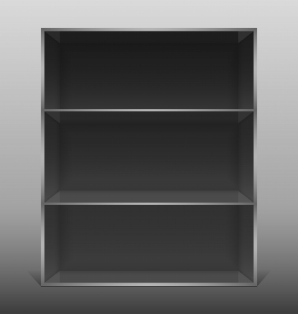 Dark empty isolated bookshelf. Vector illustration.のイラスト素材