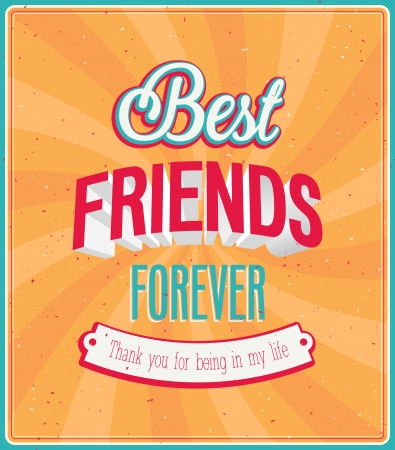 Best friends forever typographic design. Vector illustration.のイラスト素材