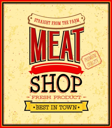 Meat shop design. のイラスト素材