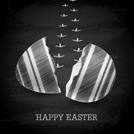 Happy Easter background - Chalkboard. Vector illustration.のイラスト素材