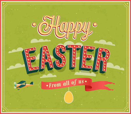 Happy Easter typographic design. Vector illustration.のイラスト素材