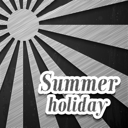 Summer chalkboard illustration.のイラスト素材