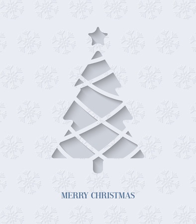 Paper cut Christmas tree. Vector Illustration.のイラスト素材