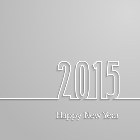Happy new year 2015 paper postcard. Vector illustration.のイラスト素材