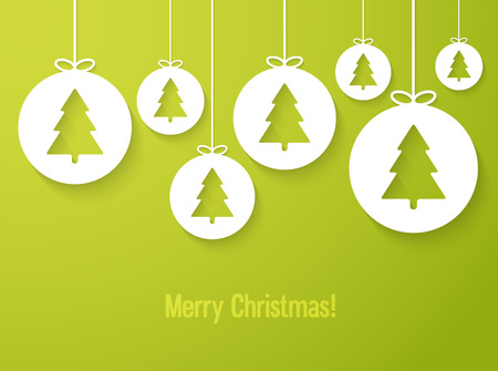 Christmas paper card with hanging toy. のイラスト素材