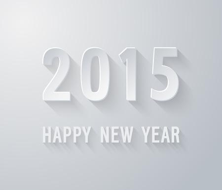 Happy new year 2015 paper postcard. Vector illustration.のイラスト素材
