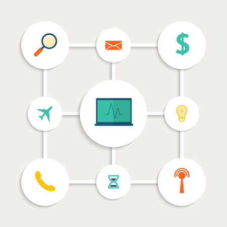 Infographic design with paper creative icons. Vector illustration.のイラスト素材