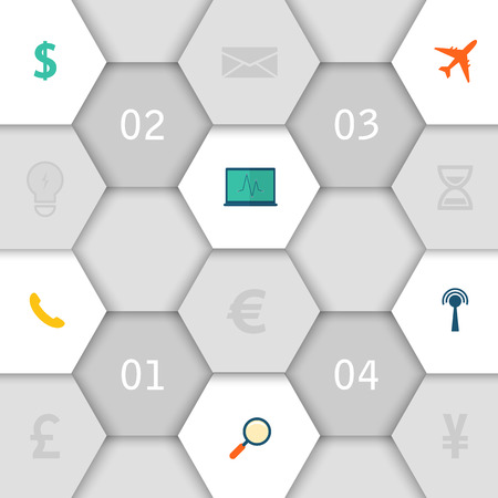 Infographic design with paper creative icons. Vector illustration.のイラスト素材