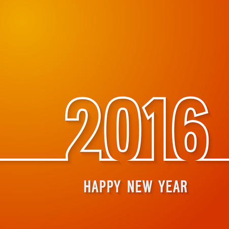 Happy new year 2016 paper postcard. Vector illustration.のイラスト素材