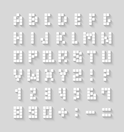 Flat pixel font with shadow effect. illustration.のイラスト素材