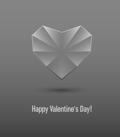 Valentines day card with glass heart. Vector illustration.のイラスト素材