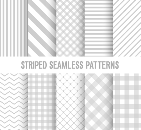 Striped seamless patterns collection. Vector illustration.のイラスト素材