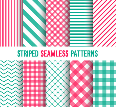 Striped seamless patterns collection. Vector illustration.のイラスト素材