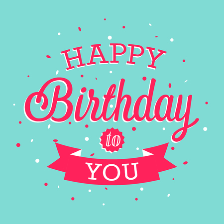 Happy Birthday greeting card. Vector illustration.のイラスト素材