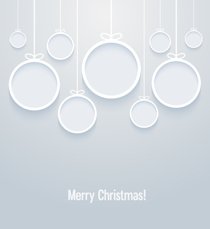 Hanging Christmas balls. Vector illustration.のイラスト素材