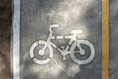 Bike lane sign / road signの写真素材