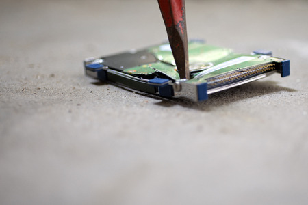 Hard Drive  destruction, Destroy Data - Hard Disk on the floor