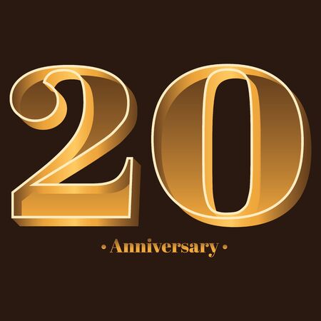 Handwriting, Celebrating, anniversary of number 20 - 20th year anniversary, birthday. Luxury duo...