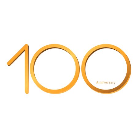 Handwriting celebrating, anniversary of number 100th year anniversary, Luxury duo tone gold brown for invitation card, backdrop, label or stationaryのイラスト素材