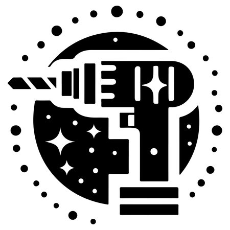 Shining Power Drill Iconのイラスト素材