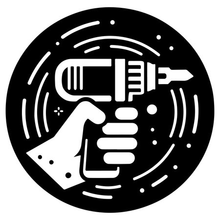 Hand Holding Power Drill Iconのイラスト素材