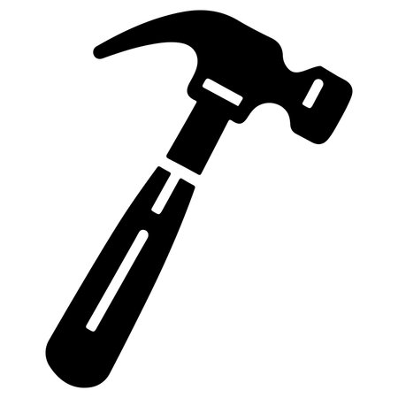Simple hammer icon with white backgroundのイラスト素材