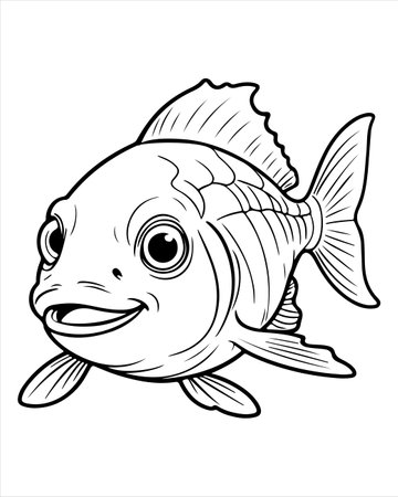 Printable Ocean Animals Coloring Pages for Kidsのイラスト素材