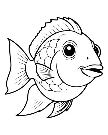 Printable Ocean Animals Coloring Pages for Kidsのイラスト素材