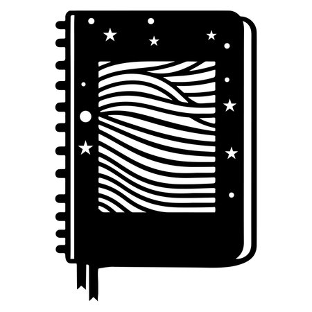 A Mystical Spiral Notebook Silhouette Vector Illustrationのイラスト素材